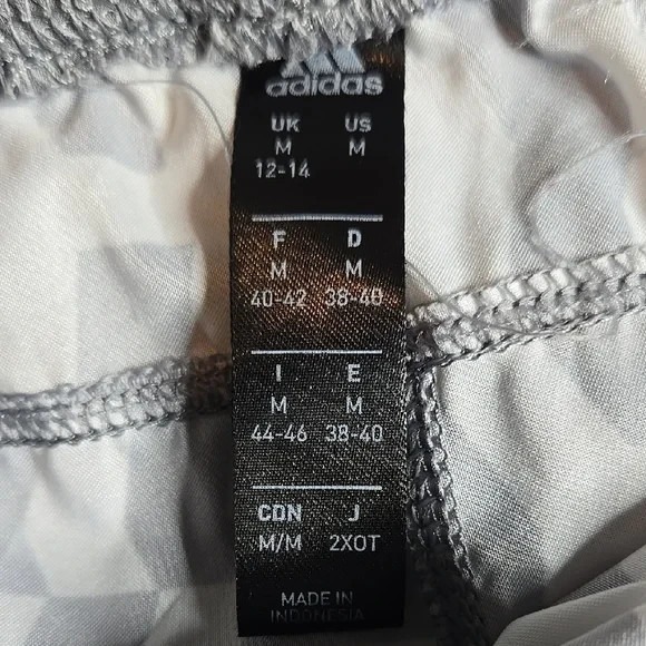 Adidas AeroReady Athletic Shorts, All Over Print, Grey/White, Womens Size Medium - Picture 3 of 6